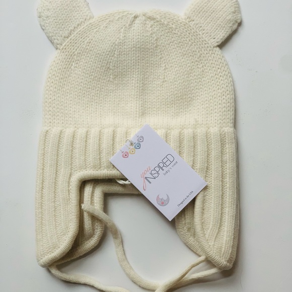 Merino wool baby hat for girls.Organic wool softwarm. Size 12-24m ( 48-50 cm)